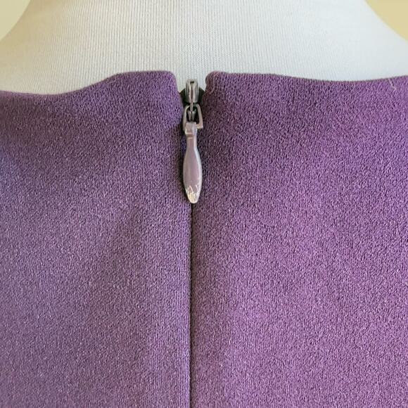 BETSEY JOHNSON PLUM PURPLE SHORT SLEEVE PROFESSIONAL MIDI DRESS SIZE 0 - Picture 4 of 8